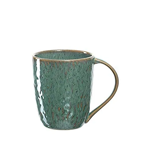 Leonardo Matera Keramik-Tasse 1 Stück, spülmaschinengeeignete Kaffee-Tasse, 1 mikrowellenfeste Tee-Tasse, Becher mit Glasur, grün 430 ml, 018543