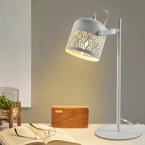 LQWELL® LED Tischlampe - Retro Palaststil - Tischlampen im eleganten Retro-Design, ideal für Schlafzimmer, Büros oder Restaurants. E27 Sockel für vielseitige Glühbirnenwahl und stabile Metallbasis für sicheren Stand.