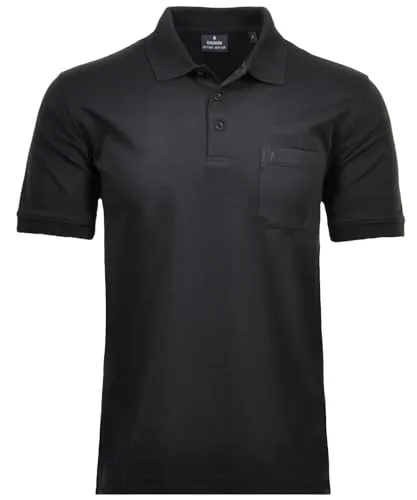 RAGMAN Herren Kurzarm Softknit Poloshirt Large, Schwarz-009 von RAGMAN