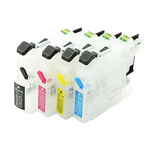 Wiederbefüllbare Tintenpatronen kompatibel mit Brother LC-121, LC-123 black, cyan, magenta, yellow