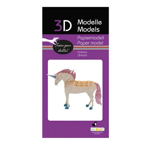 Fridolin Spieluhr 3D Modelle Papiermodell - Einhorn