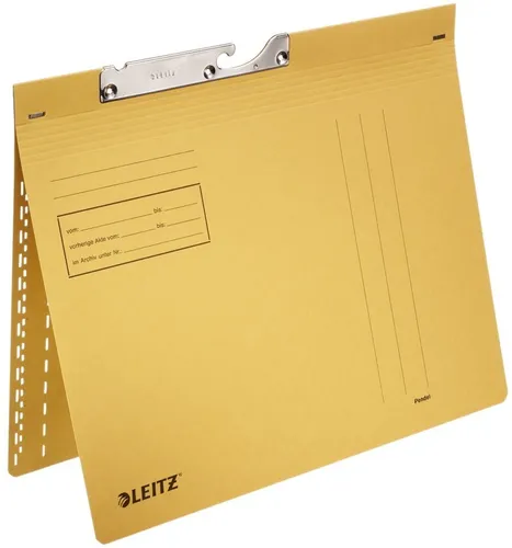 Leitz Pendelhefter Combi 2014-00-15 - Kaufmännische Heftung, Gelb - Praktischer Combi-Pendelhefter für die effiziente Ablage von Einzelakten. Aus robustem Manilakarton gefertigt, bietet er eine zuverlässige Heftung und ist ideal für die Organisation im Büro.