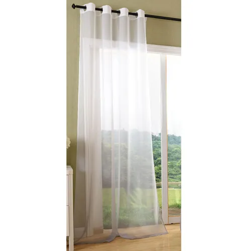 Vorhang transparent Schal Ösen Voile Farbverlauf, 1 Stück 245x140, Grau