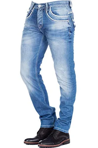 CIPO & BAXX Regular-fit-Jeans für Herren - Hochwertige Herren Jeans in Regular Fit, 100% Baumwolle für hohen Tragekomfort. Mit coolem Design und auffälliger Waschung, ideal für lässige Outfits.
