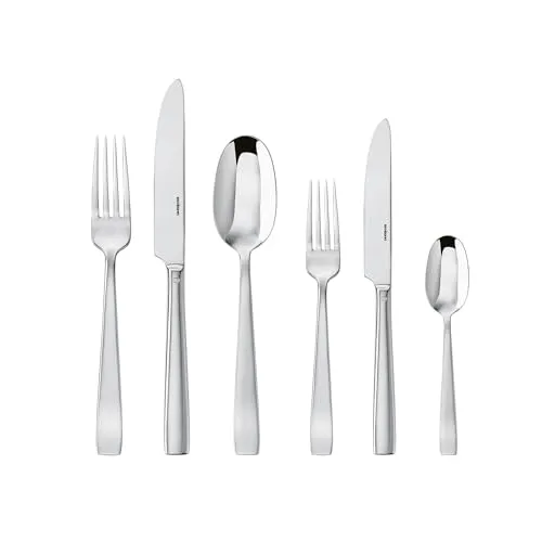 Sambonet S0044 Flat Besteck 36tlg. Edelstahl 18/10 - Tafelbestecke: Elegantes 36-teiliges Set aus hochwertigem Edelstahl für 6 Personen, spülmaschinenfest und ideal für stilvolle Tischdekoration.