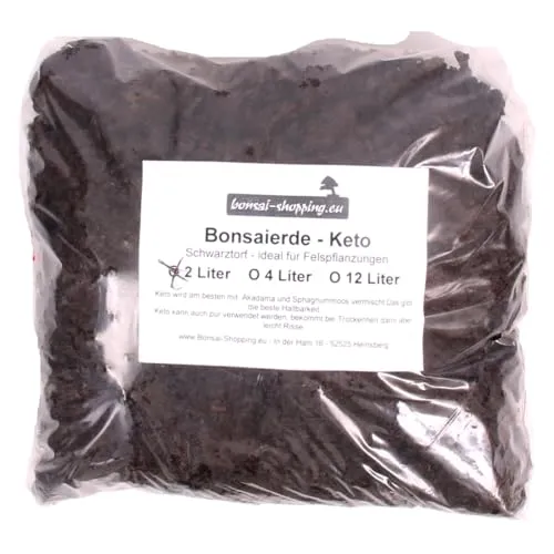Bonsai-Erde Keto, japanischer Schwarztorf f. Felspflanzungen 2 L, ca 1,4 kg (Nicht Orginal verpackt)