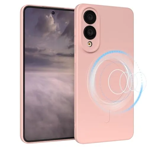 EAZY CASE - Silikonhülle magnetisch für Galaxy S25 Edge Hülle Silikon Rosa weich stoßfeste Magnet Handyhülle Schutzhülle mit Kameraschutz Dünn Schutz Cover TPU Bumper in Pastell Altrosa
