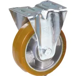 Bockrolle, PU, ø125 x 40mm - Transportgeräte & Rampen - Robuste Bockrolle mit 200 kg Tragkraft, ideal für schwere Lasten und vielseitige Anwendungen.