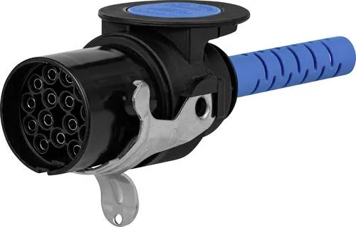 SecoRüt EP061 Anhänger Stecker 15-polig - Robuster 15-poliger Stecker für 24V-Bordnetze, ideal für LKW und Nutzfahrzeuge. Mit stabilen Schraubkontakten und Knickschutz bietet er eine zuverlässige Verbindung auch unter extremen Bedingungen.