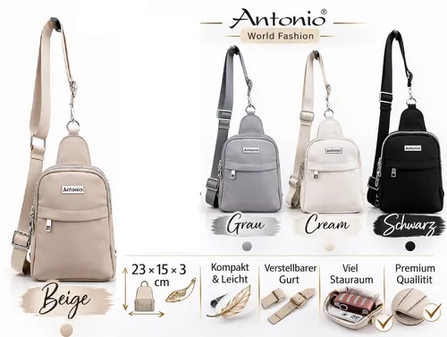 Antonio Umhängetasche Handy Bag Handytasche verschiedene Farben Beige 151