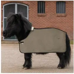 EQuest Pferde-Abschwitzdecke Alpha Fleece für Shettys, Mud braun, Größe M