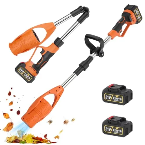 Hoyiyobi Akku Laubbläser,Professional 21V System Akku-Gebläse,Elektrischer Laubbläser Bürstenlosem Motor mit Batterien,29000 U/min, für Terrassen Rasenpflege Laubblasen