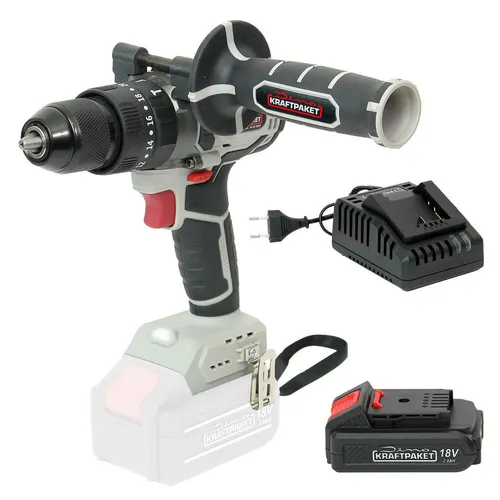 Dino KRAFTPAKET 18V Bürstenloser Akkuschrauber Set - Akkuschrauber Set mit 75 Nm Drehmoment, LED Beleuchtung und Schnellspannfutter für präzises Arbeiten in jeder Situation.