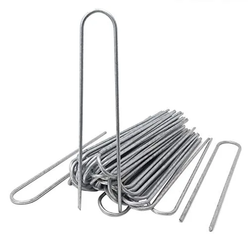 ToCi 50 x Bodenanker 200 x 25 mm – Verzinkte Erdanker aus 3,8 mm Stahldraht - U-Heringe zur Befestigung von Unkrautvlies, Folie, Schläuchen & Kabeln - Fixieranker für Harte Böden