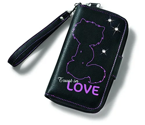 Nici 38114 - Geldbeutel Love, 10 x 19 cm, schwarz/pink - Geldbörse in stylischem schwarz/pink, ideal für Geschenke und mit hochwertiger Verarbeitung für langlebige Freude.