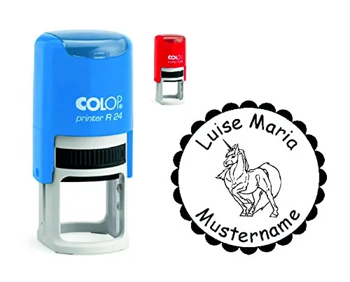 Stempel Kinderstempel EINHORN - mit Motiv und persönlichem Namen - für Kinder