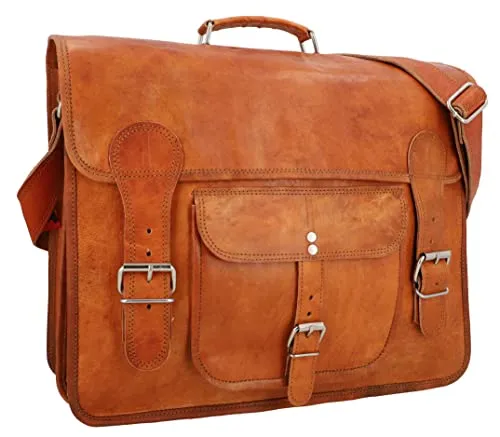 Gusti Umhängetasche Herren Leder - Leon Handtasche Ledertasche Vintage Braun Aktentasche Lehrertasche Aktentasche Arzttasche Schultasche Leder