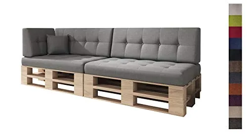 sunnypillow Palettenkissen Kaltschaum 6er Set Silver - Gartenmöbel-Kissen für eine gemütliche Sitzgelegenheit aus robustem, wasserabweisendem Material. Die Kaltschaumfüllung bietet höchsten Komfort und verhindert Verformungen.