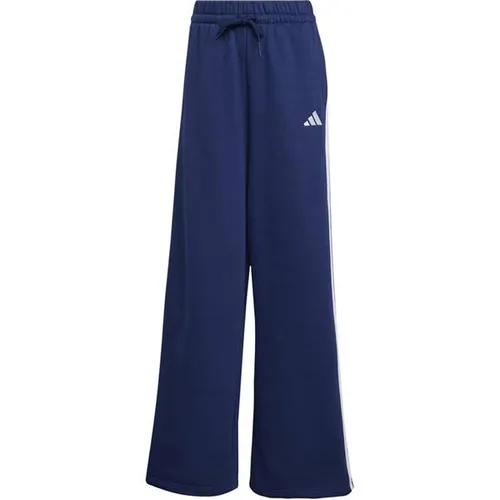 adidas Sportswear Sporthose W 3S FL PT - Bequeme Sporthose in Blau - Trainingsbekleidung mit weitem Bein und weichem Fleece für gemütlichen Komfort beim Laufen. Ideal für aktive Frauen, die Stil und Bequemlichkeit schätzen.