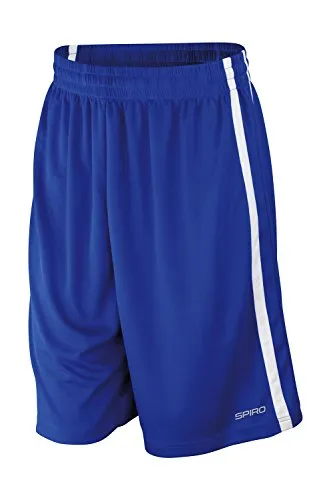 Spiro Herren-Basketball-Shorts, schnelltrocknend, Blau (Royal/Weiß), Gr. 3XL