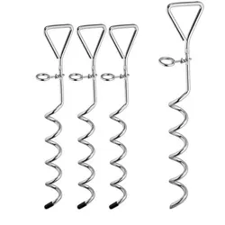 Spiralhering 42 cm - 12 Stück - Zelt- & Strandmuschelzubehör, stabiler Stahlanker für sicheren Halt im Boden, ideal für Camping und Outdoor-Aktivitäten.