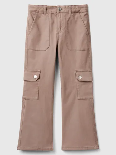 Benetton Cargohose in Taupe, Größe 130, braun/grau, Kinder von Benetton