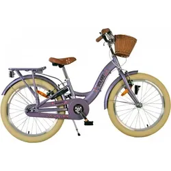 Volare Blossom Kinderfahrrad für Mädchen - 20 Zoll in Lila mit Handbremsen - Kinderfahrrad in Lila mit fröhlichem Blütendesign, sicher dank Handbremsen und Sichtbarkeit durch Lichter und Reflektoren. Ideal für 6-8 Jahre alte Mädchen.