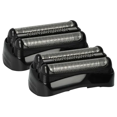 vhbw 2x Ersatz-Scherköpfe kompatibel mit Braun Series 3, cruZer clean Elektrorasierer, Schwarz