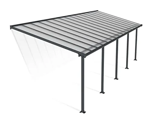 Palram - Canopia Aluminium Terrassenüberdachung Olympia | Anthrazit 295x924x305 cm - Außenanbau: Extrem stabile Terrassenüberdachung mit 16mm Doppelstegplatten, 100% UV-beständig und wartungsfrei. Schützt vor Regen und Sonne, einfach selbst montierbar.