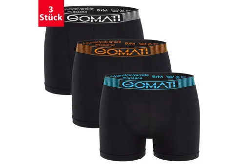 Gomati Boxershorts Herren Seamless Pants (3er Pack) Microfaser-Elasthan Boxershorts