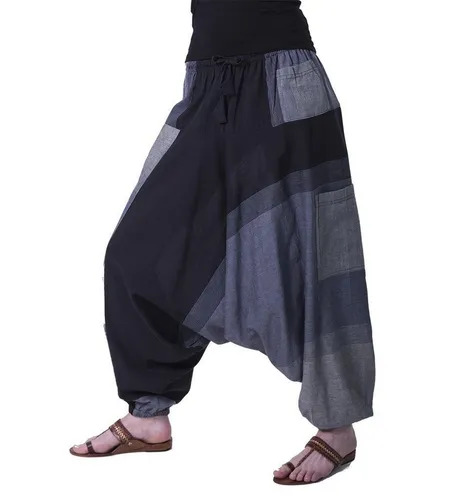 KUNST UND MAGIE Haremshose Damen Harem Hose Bunt Aladin Haremshose Pluderhose Pumphose Goa Hippie