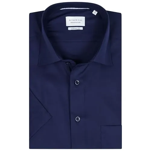 ETERNA Herren Kurzarmhemd Comfort FIT | Dunkelblau von ETERNA