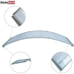 Vordach aus Aluminium STARKEDACH RODEO – Hellgrau, 150x70cm