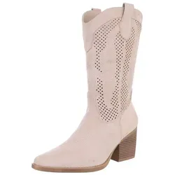 Ital-Design Damen Cowboyboots Western Westernstiefel (88671686) Blockabsatz Stiefel in Beige beige|braun 42 EU