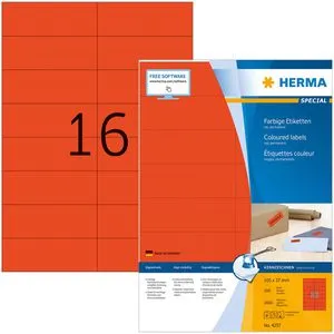 Herma Universaletiketten 4257 Special, rot, 105 x 37mm in rot von HERMA