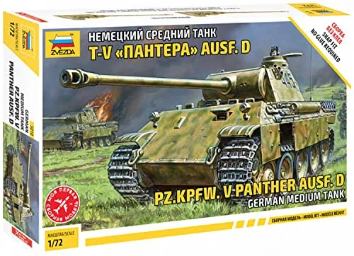 Zvezda 500785010 - 1:72 WWII Deutsche Panzerkampfwagen V Panther AUSF. D, Grau