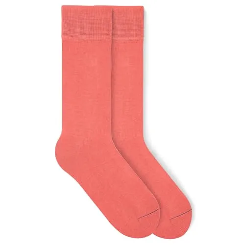 von Jungfeld - 1 Paar Classic Socken für Damen & Herren Gr. 35-38 - Hochwertige Socken aus Bio-Baumwolle in Hot Coral