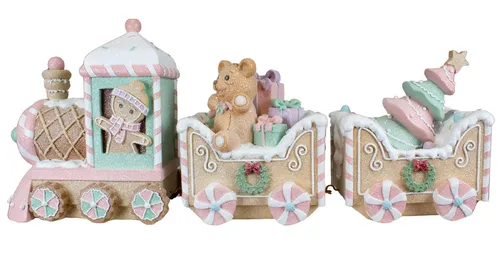 Lebkuchenzug XXL 62cm - Festliche Weihnachtsdeko für Ihr Zuhause - Hochwertiger Dekozug aus Polyresin in modernem Design, ideal für festliche Tischdekoration. Bringt weihnachtliche Stimmung und Freude in Ihr Zuhause!