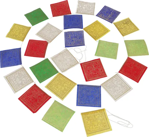 Gebetsfahne aus Papier 2,5 m Buddhistische Dekoration aus Loktapapier - 5 Eleme