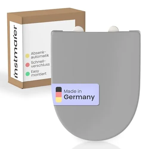 instmaier D-Form Toilettendeckel - Absenkautomatik, Made in Germany, stabil bis 250kg, antibakteriell und pflegeleicht