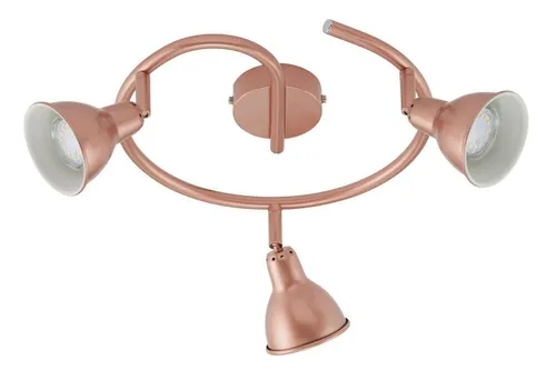 3fl. LED Deckenleuchte Deckenlampe 9W 750lm Kupfer Rund Spots beweglich D:28cm