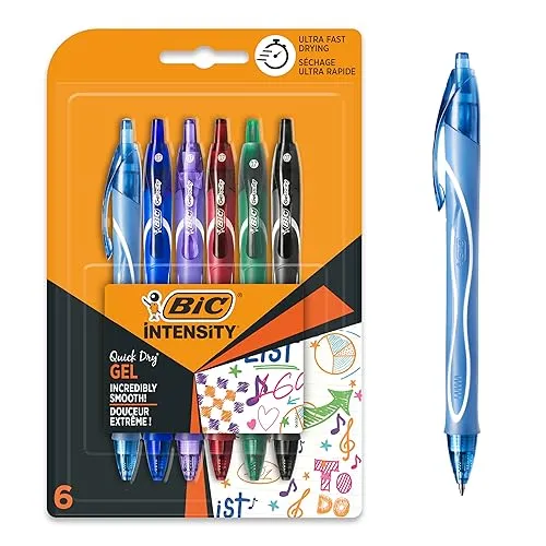 BIC Gel-ocity Quick Dry Gelschreiber, schnell trocknend 6 Stück farblich sortiert
