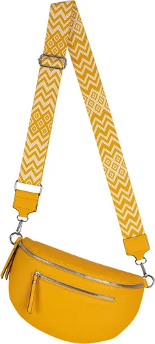 Bauchtasche Crossbody-Bag Umhängetasche Kunstleder Italy-Design YELLOW(955)