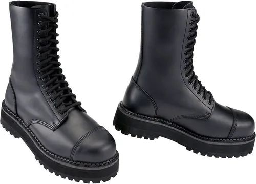 Brandit Plateau Phantom 14 Eyelet Boots - Schwarz, Größe UK7/EU41 - Robuste 14 Loch Schnürstiefel mit Stahlkappe und stabiler Profilsohle für optimalen Halt und Komfort im Alltag.