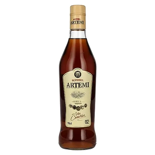 Artemi Ronmiel Honey Rum Liqueur 20% Vol. 0,7l - Rum Likör mit 20% Vol., verfeinert mit echtem Bienenhonig für einen mild-süßen Genuss aus den Kanaren – ideal pur oder in Cocktails.