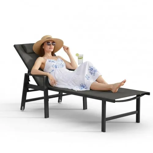 Melko Gartenliege Relaxliege mit Kissen