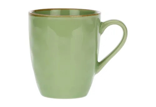 Rose & Tulpani Tasse Große Tasse Steingut Becher mit Henkel 430ml Grün, 1-tlg., Steingut, Handgefertigt, Backofengeeignet