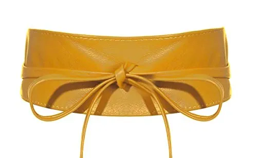 malito Damen Taillengürtel aus 100% Echtleder – Dunkelgelb in gelb von malito more than fashion