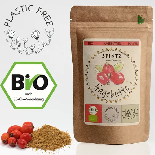 500g Bio Hagebuttenpulver Hagebutten Pulver ganze Hagebutte gemahlen Heckenrose