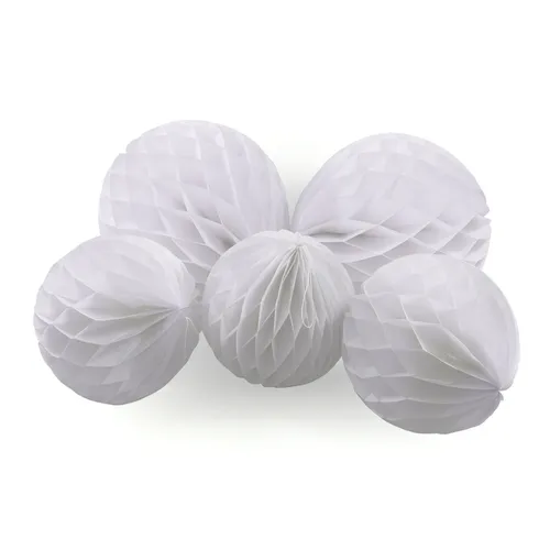 Wabenbälle weiß Honeycomb Papier Wabenball Hochzeit Geburtstag Deko Ø20-30cm 5